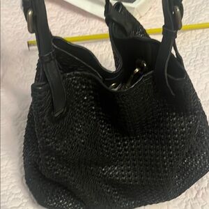 Elegant Black Woven Handbag
